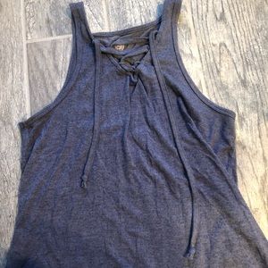 royal blue tank top with criss cross